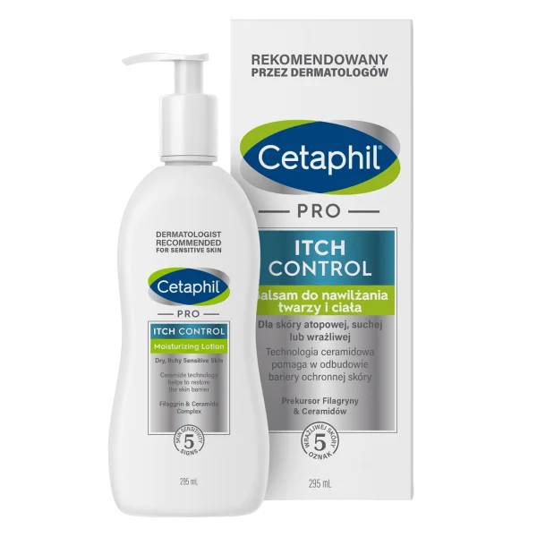 Cetaphil Pro Itch Control, balsam do nawilżania twarzy i ciała, dla niemowląt i dzieci, 295 ml