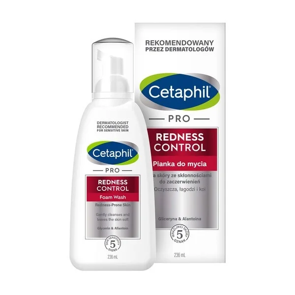 Cetaphil Pro Redness Control, pianka do mycia twarzy, skóra wrażliwa, 236 ml