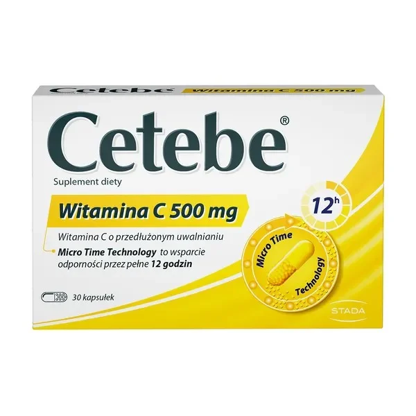 Cetebe Witamina C 500 mg, 30 kapsułek