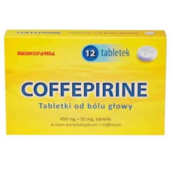 Coffepirine Tabletki od bólu głowy 450 mg + 50 mg, 12 tabletek