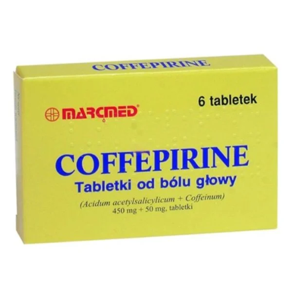 Coffepirine Tabletki od bólu głowy 450 mg + 50 mg, 6 tabletek