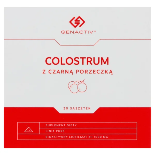 Genactiv Colostrum z Czarną Porzeczką, proszek, 3 g x 30 saszetek