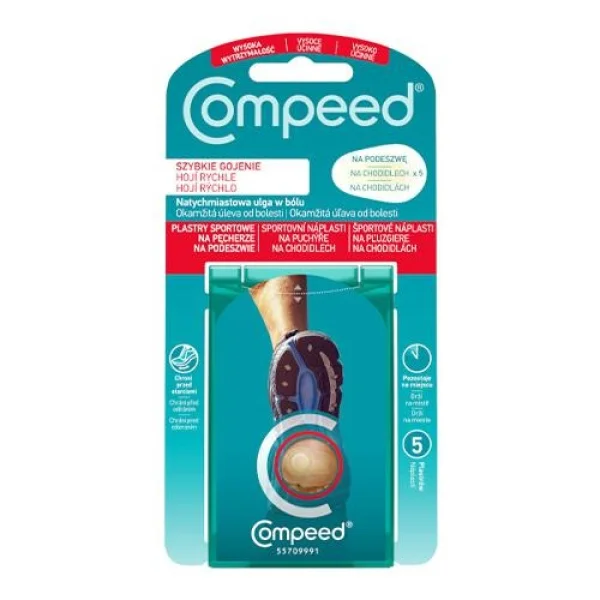 Compeed Plastry sportowe na pęcherze na podeszwie, 5 sztuk