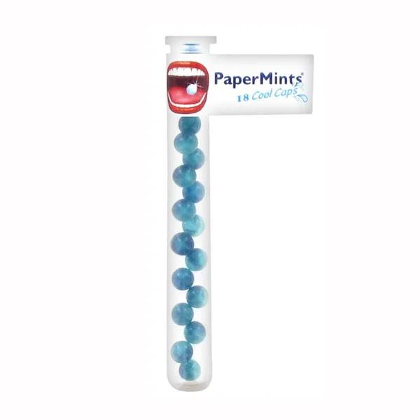 PaperMints Cool Caps, kapsułki na świeży oddech, bez cukru, smak miętowy, 18 sztuk