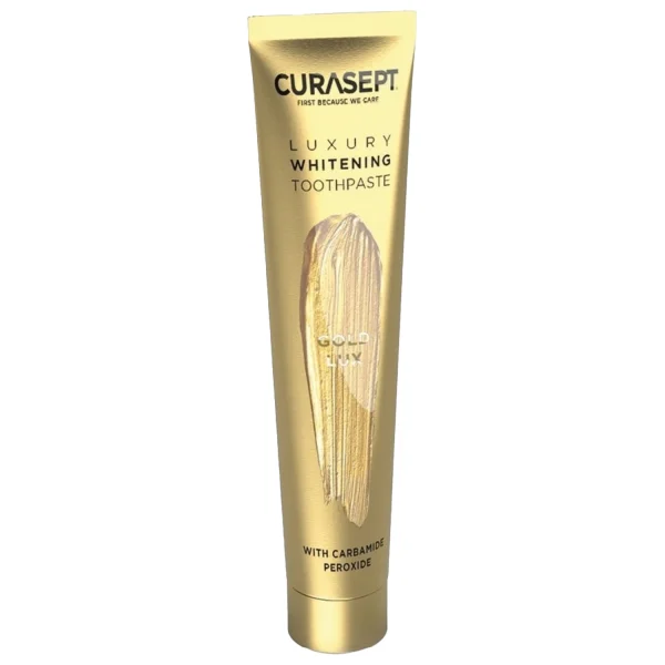 Curasept Gold Luxury, Wybielająca pasta do zębów z cząsteczkami złota, 75 ml