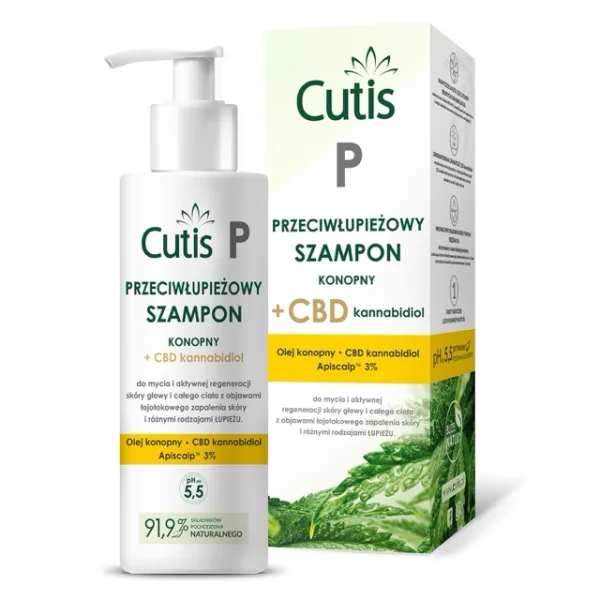 Cutis P, przeciwłupieżowy szampon konopny + CBD, 150 ml