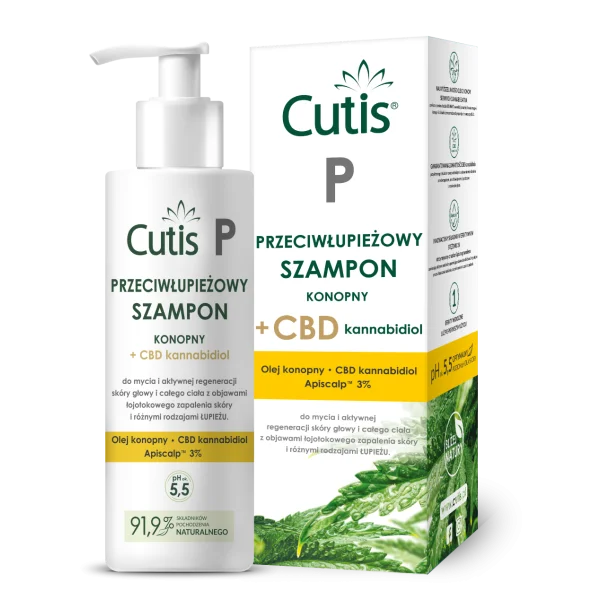 Cutis P, przeciwłupieżowy szampon konopny + CBD, 150 ml