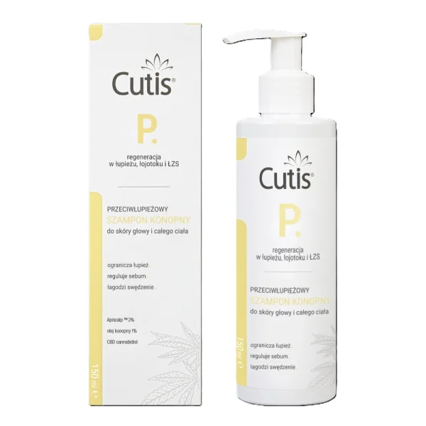 Cutis P, przeciwłupieżowy szampon konopny + CBD, 150 ml
