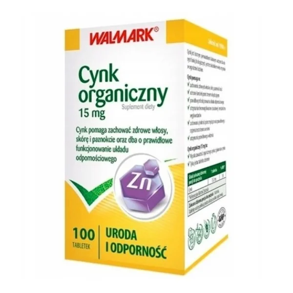 Cynk organiczny 15 mg, 100 tabletek
