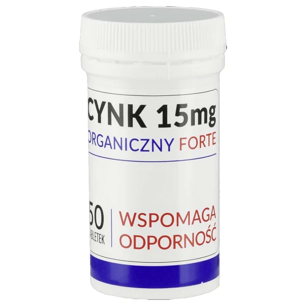  Cynk 15 mg Organiczny Forte, 50 tabletek