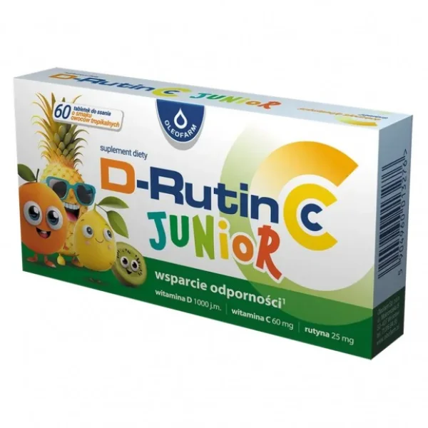 D-Rutin CC Junior, smak owoców tropikalnych, 60 tabletek do ssania