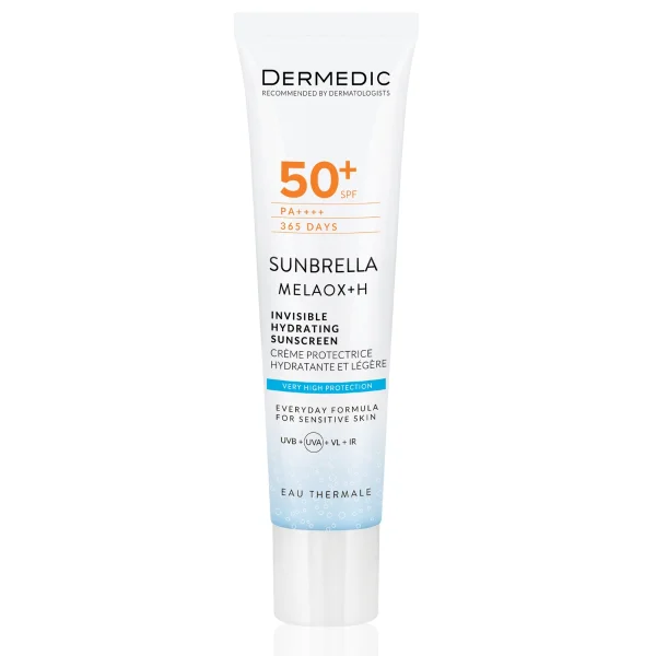Dermedic Sunbrella Melaox + H, Nawilżający lekki krem ochronny do twarzy SPF 50+, 40 ml