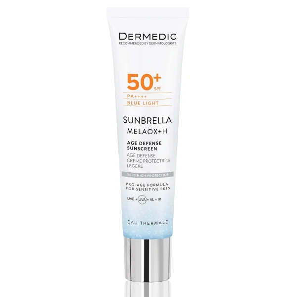 Dermedic Sunbrella Melaox + H, Lekki krem ochronny Age Defense SPF 50+, 40 ml