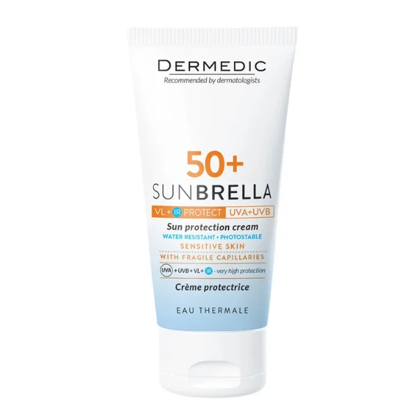 Dermedic Sunbrella, krem ochronny, skóra z problemami naczyniowymi, SPF 50, 50 g