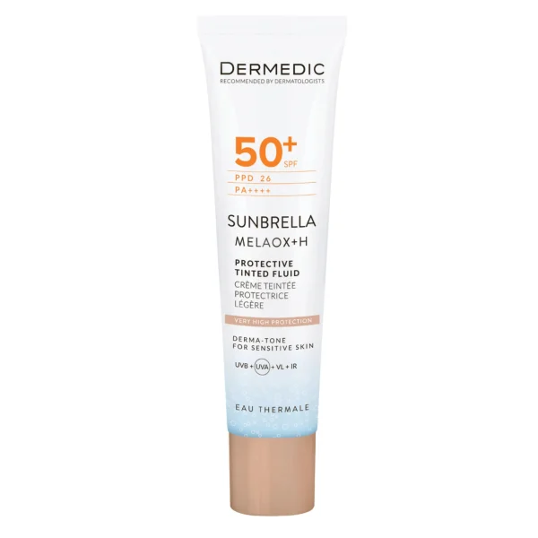 Dermedic Sunbrella, Tonujący lekki krem ochronny do twarzy, do skóry wrażliwej, SPF 50+, 40 ml