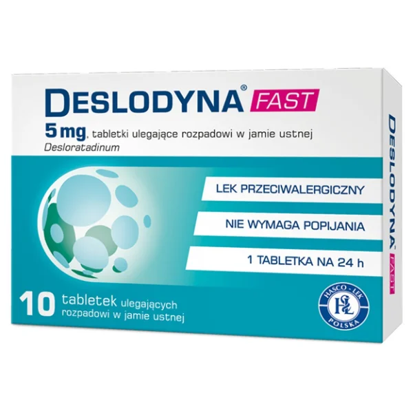 Deslodyna Fast 5 mg, 10 tabletek ulegających rozpadowi w jamie ustnej