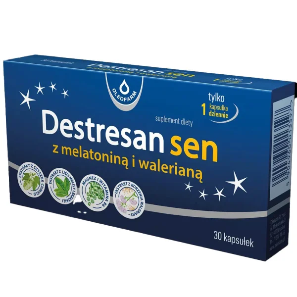 Destresan Sen z melatoniną i walerianą, 30 kapsułek