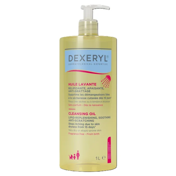 Dexeryl, łagodzący olejek do mycia przeciw drapaniu uzupełniający lipidy, 1000 ml