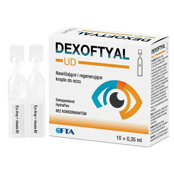 Dexoftyal UD, nawilżające i regenerujące krople do oczu, 0,35 ml x 10 minimsów