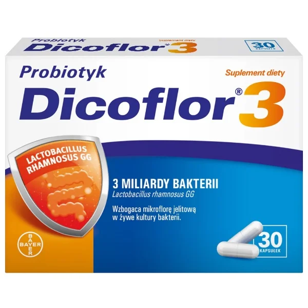 Dicoflor 3, dla dzieci od 3 roku życia i dorosłych, 30 kapsułek