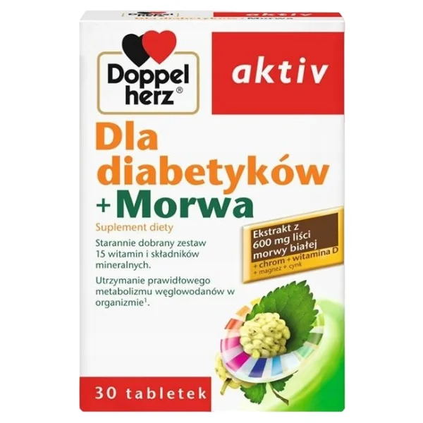 Doppelherz aktiv Dla diabetyków + morwa biała, 30 tabletek