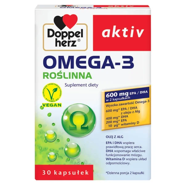 Doppelherz aktiv Omega-3 Roślinna, 30 kapsułek