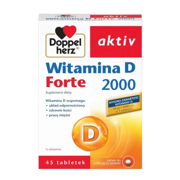 Doppelherz Aktiv Witamina D Forte 2000 j.m., 45 kapsułek