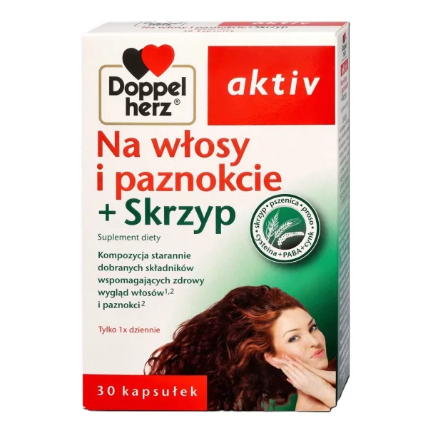 Doppelherz aktiv Na Włosy i Paznokcie + Skrzyp, 30 tabletek