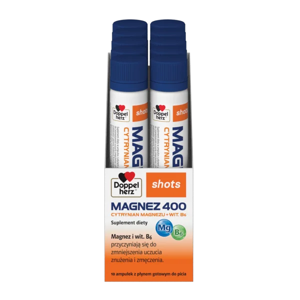 Doppelherz Shots Magnez 400, 25 ml x 10 ampułek
