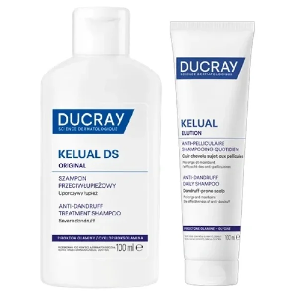 Ducray Kelual DS Original, Szampon na ciężkie stany łupieżowe, 100ml + Kelual Elution szampon 100ml