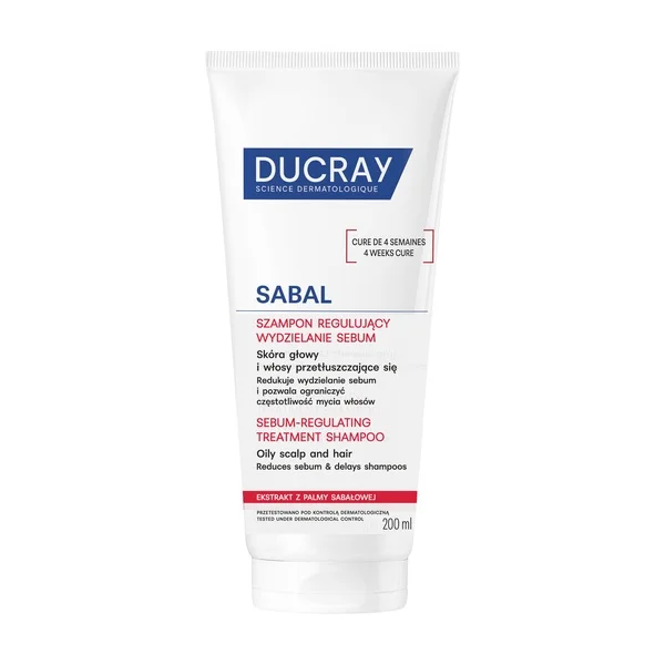 Ducray Sabal, szampon regulujący wydzielanie sebum, 200 ml
