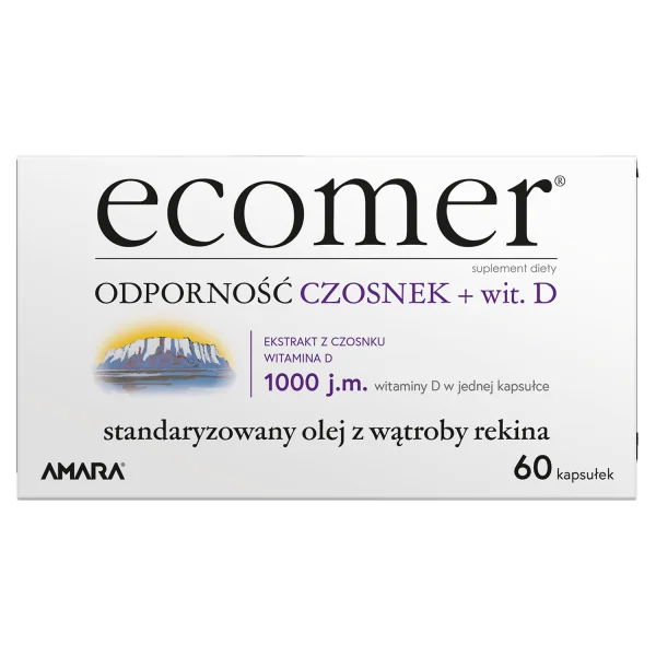 Ecomer Odporność Czosnek + wit. D3, 60 kapsułek