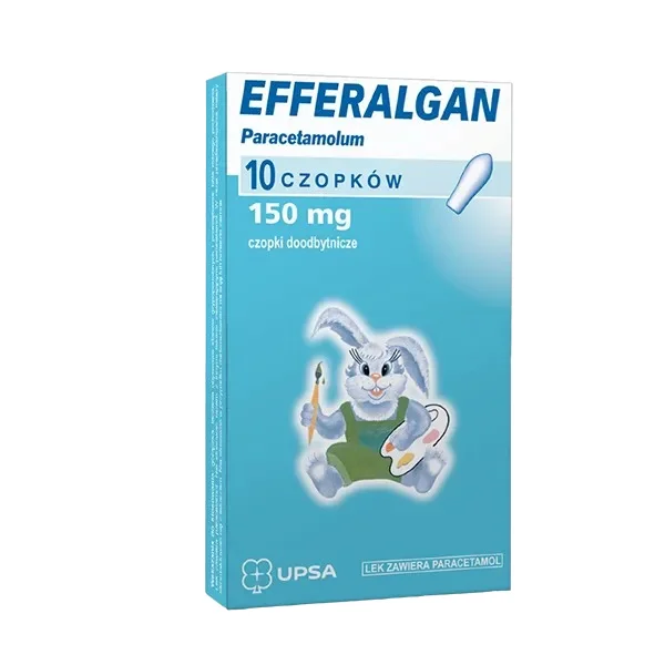 Efferalgan 150 mg, czopki doodbytnicze, 10 sztuk