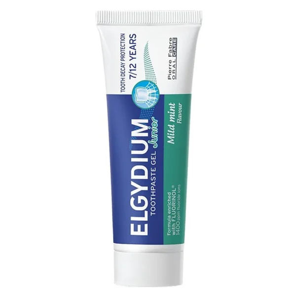 Elgydium Junior, pasta do zębów w postaci żelu dla dzieci 7-12 lat, łagodna mięta, 50 ml