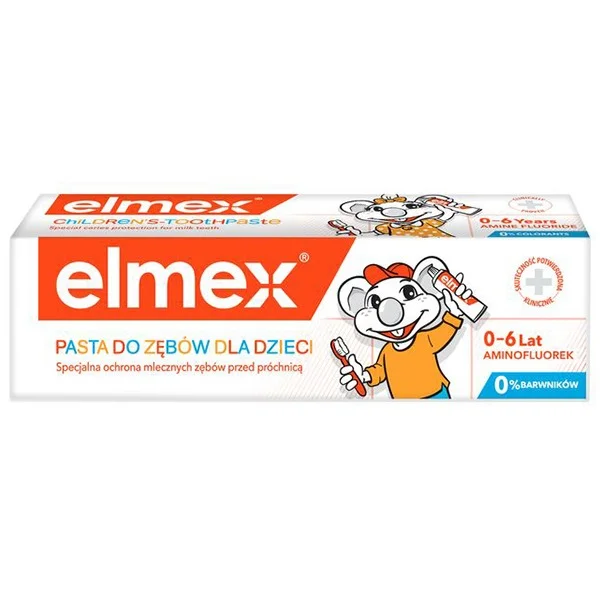 Elmex, pasta do zębów dla dzieci z aminofluorkiem, 0-6 lat, 50 ml