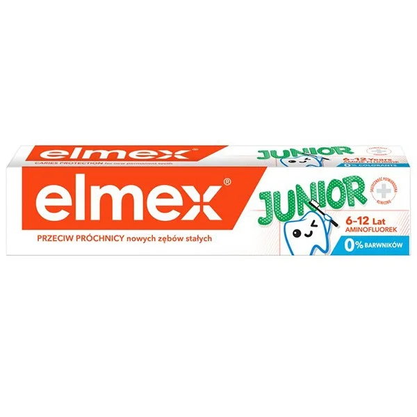 Elmex Junior, pasta do zębów dla dzieci 6-12 lat, z aminofluorkiem, 75 ml