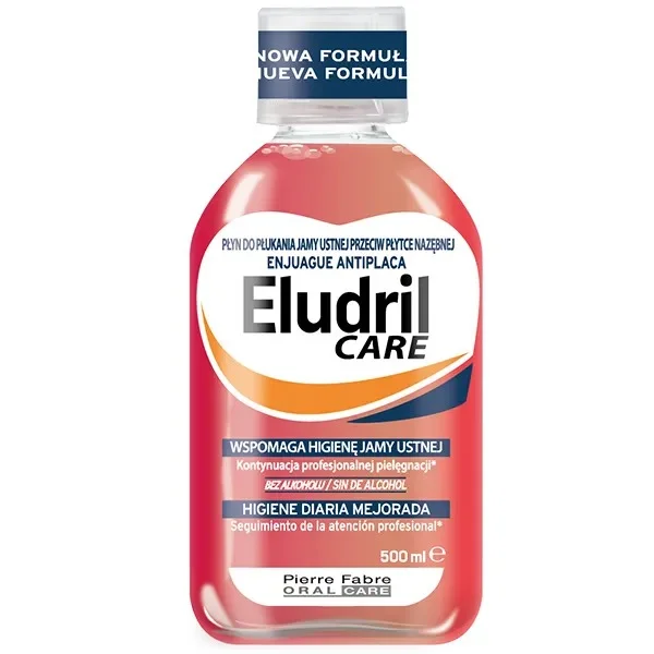 EludrilCare, płyn do płukania jamy ustnej przeciw płytce nazębnej, 500 ml
