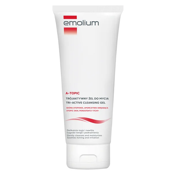 Emolium A-Topic, trójaktywny żel do mycia ciała do skóry atopowej, suchej i uporczywie swędzącej, od 1 miesiąca, 200 ml