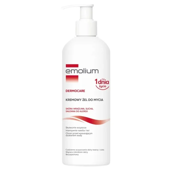 Emolium Dermocare, kremowy żel do mycia, od 1 miesiąca życia, 400 ml