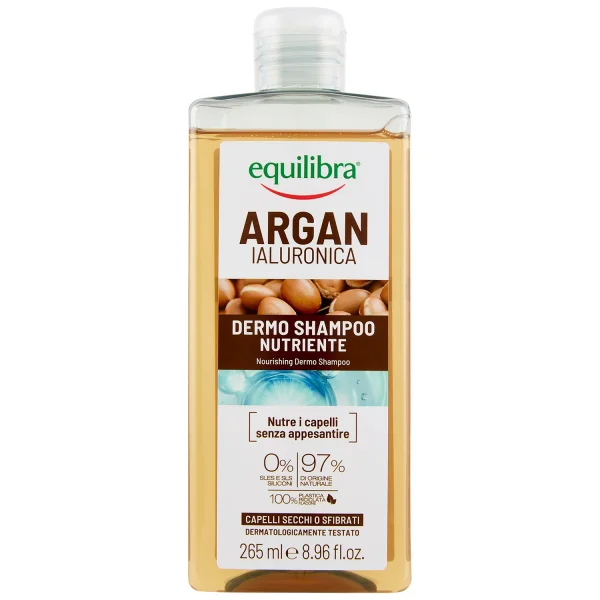 Equilibra Argan, szampon odżywczy, argan i kwas hialuronowy, 265 ml