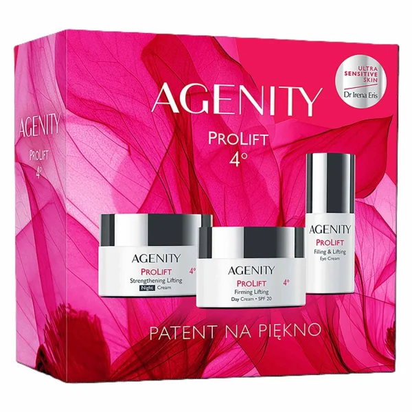 Zestaw Agenity 4° ProLift 2025, ujędrniający krem liftingujący na dzień, SPF 20, 50 ml + wzmacniający krem liftingujący na noc, 50 ml + wypełniający krem pod oczy, 15 ml