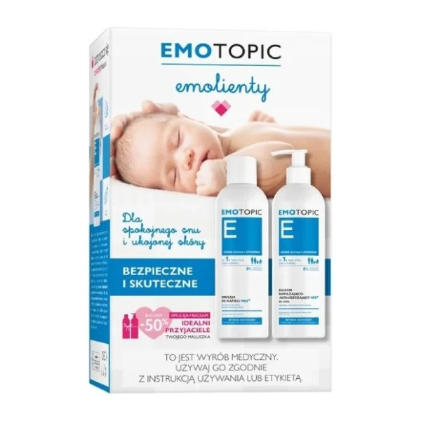 Zestaw Emotopic, emulsja do kąpieli 400 ml + balsam nawilżająco-natłuszczający, 400 ml