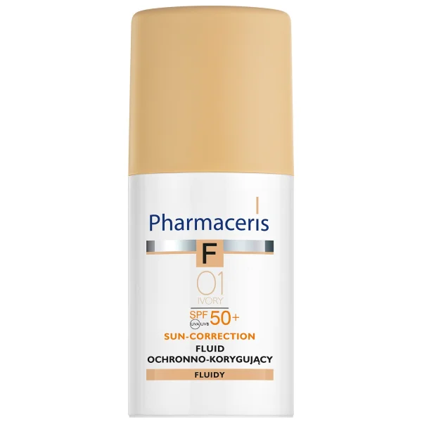 Pharmaceris F Sun-Correction, fluid ochronno-korygujący, 01 Ivory, SPF 50+, 30 ml