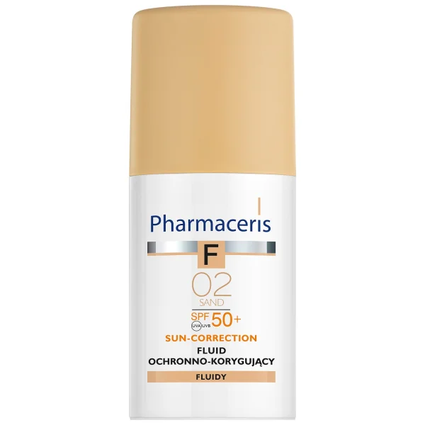 Pharmaceris F Sun-Correction, fluid ochronno-korygujący, 02 Sand, SPF 50+, 30 ml