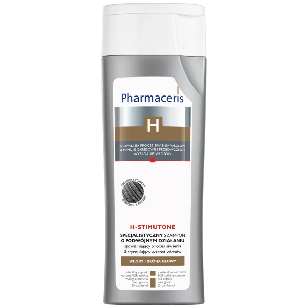 Pharmaceris H, Stimutone, szampon spowalniający Proces siwienia i stymulujący wzrost włosów, 250 ml