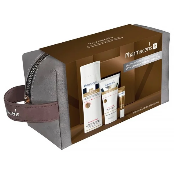 Zestaw Pharmaceris H, szampon 250 ml + odżywka, 150 ml + peeling, 10 ml + kosmetyczka gratis