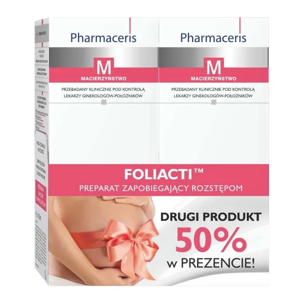 Zestaw Pharmaceris M Foliacti, krem zapobiegający rozstępom wzmacniający strukturę skóry, 2 x 150 ml