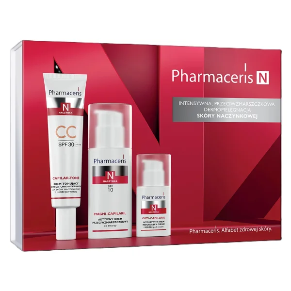 Zestaw Pharmaceris N 2025, krem tonujący, SPF 30, 40 ml + aktywny krem przeciwzmarszczkowy do twarzy, SPF 10, 50 ml + intensywny krem redukujący cienie i worki pod oczami, 15 ml