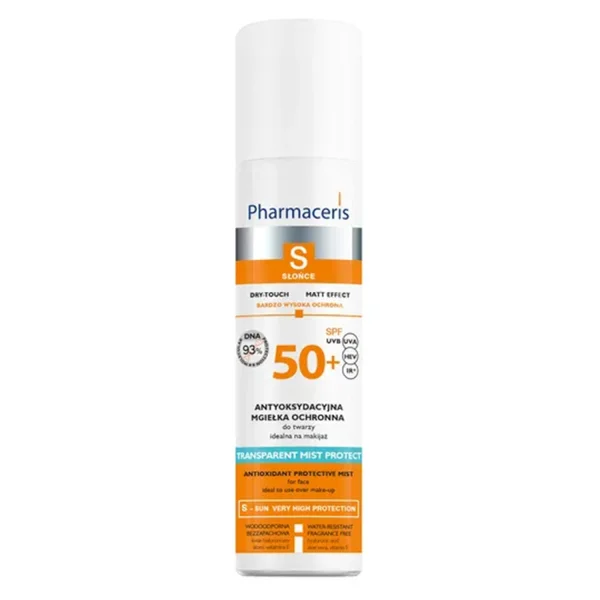 Pharmaceris S Transparent Mist Protect, antyoksydacyjna mgiełka ochronna do twarzy SPF 50+, 75 ml