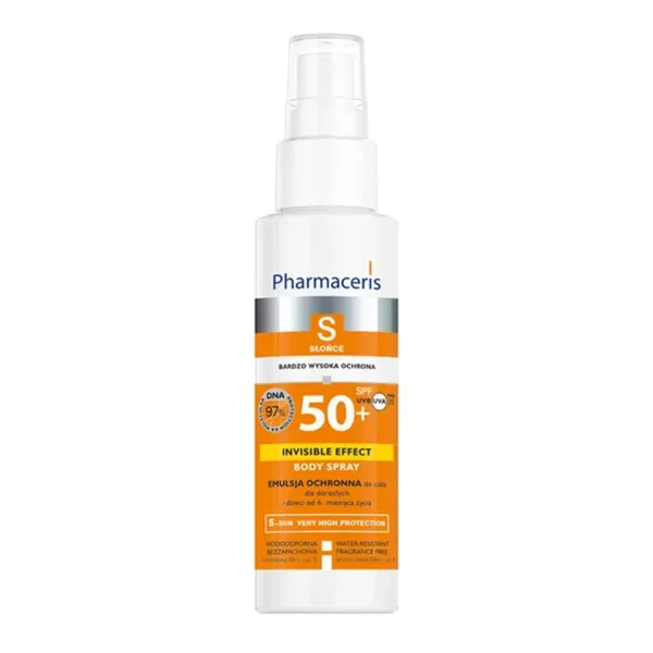 Pharmaceris S Invisible Effect Body Spray, emulsja ochronna do ciała SPF 50+ dla dorosłych i dzieci, 150 ml
